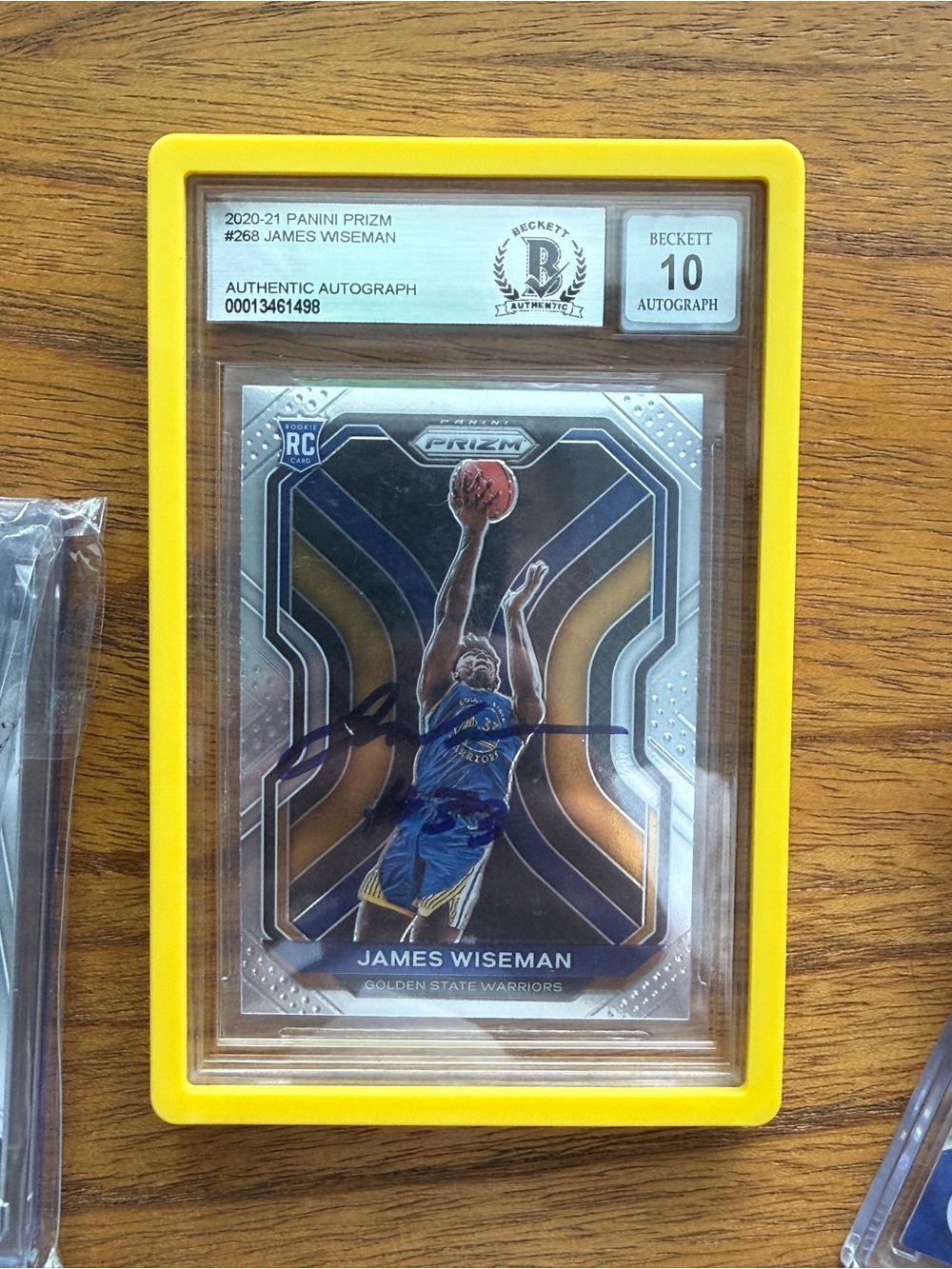 James Wiseman Autographed Prizm Rookie Card - Blue/Gold